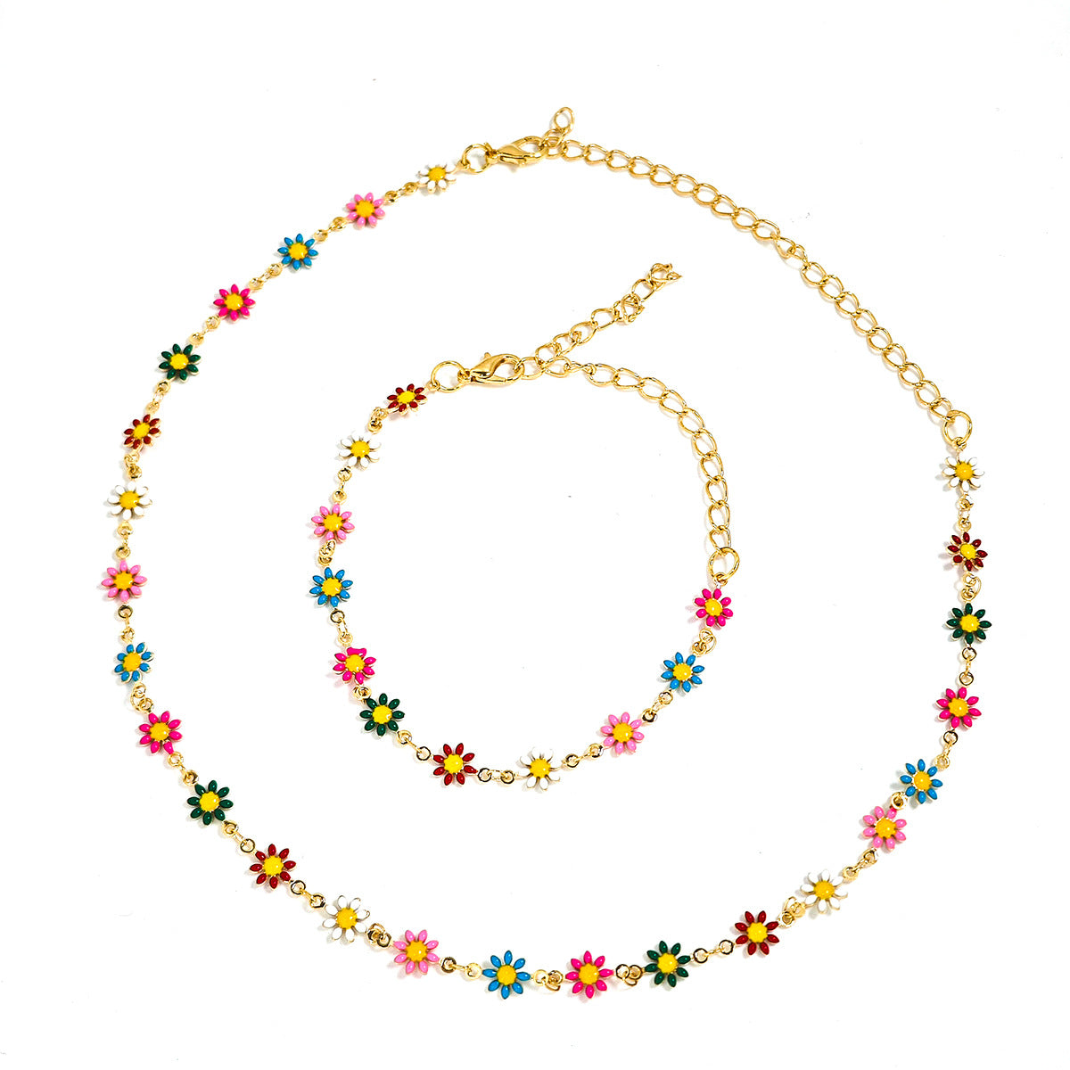 Wholesale Dopamine small fresh colorful flower necklace