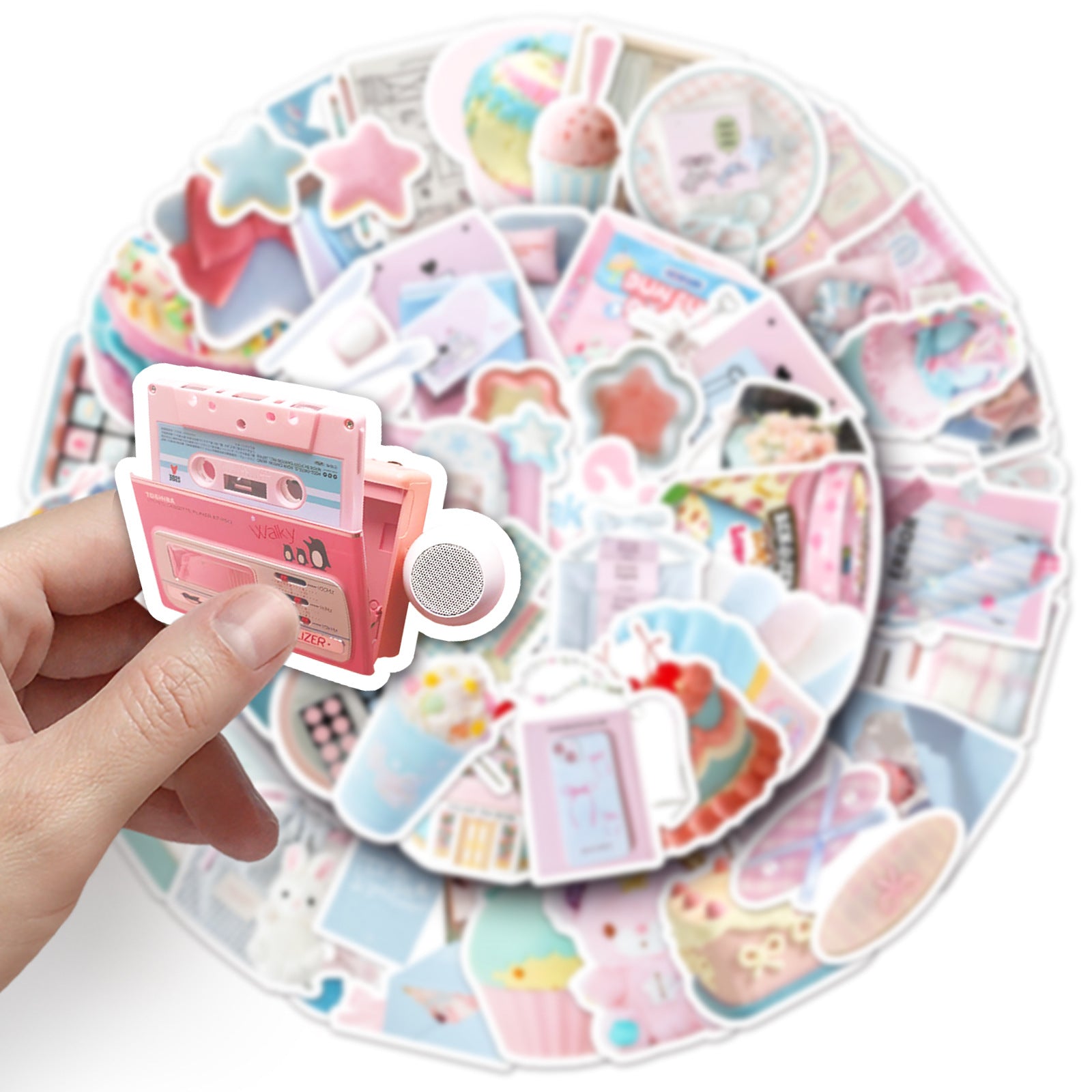 Wholesale 52pcs blue pink graffiti stickers