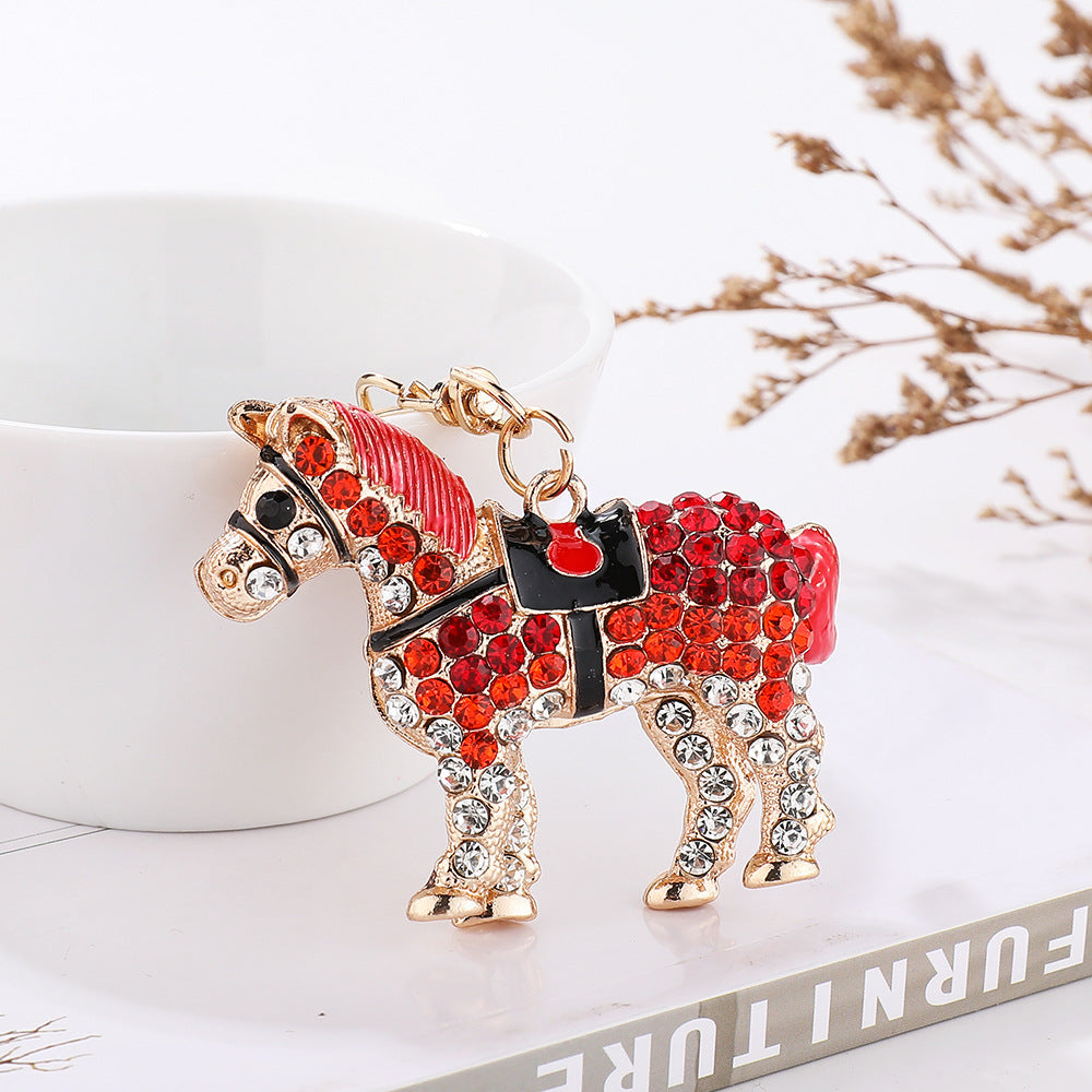 Wholesale Rhinestone Zodiac Keychain Horse Alloy Inlaid with Rhinestones