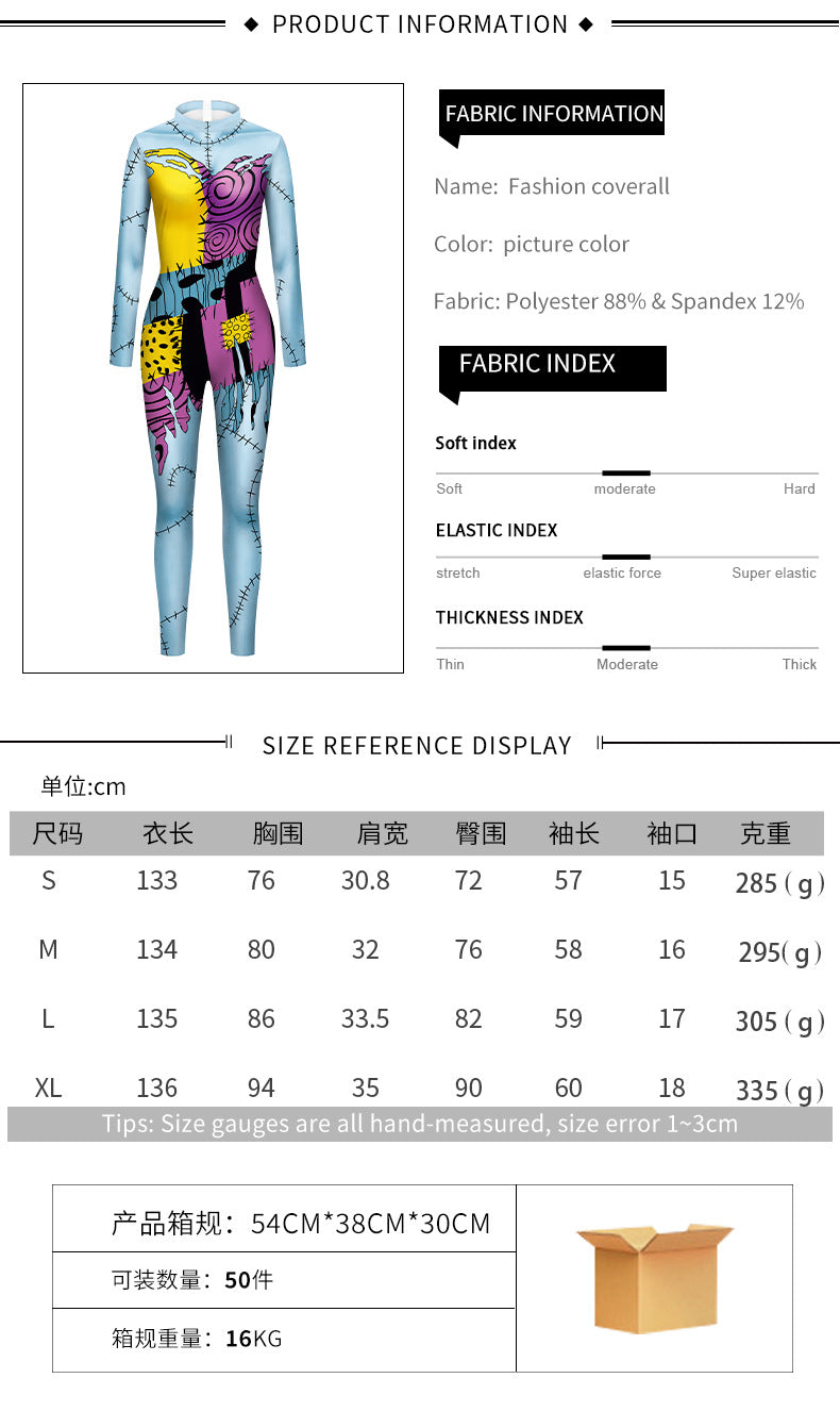 Wholesale Halloween Christmas Horror Night 3D Digital Printing Jumpsuit