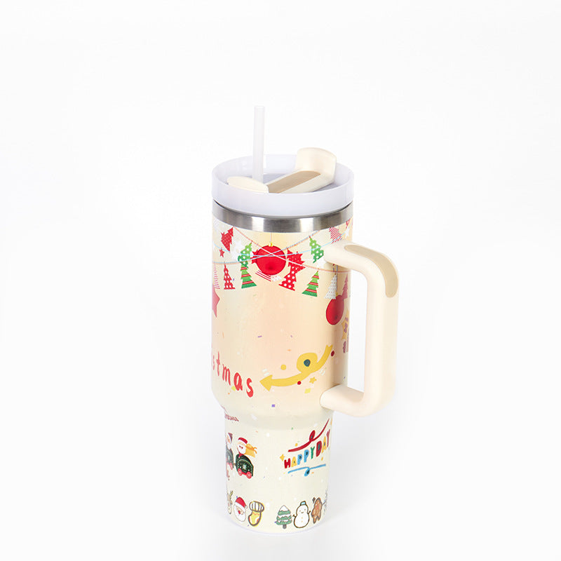 Wholesale Tumbler 40oz Stainless Steel Christmas Car Portable Straw Thermos Cup Ice Bullies Cup