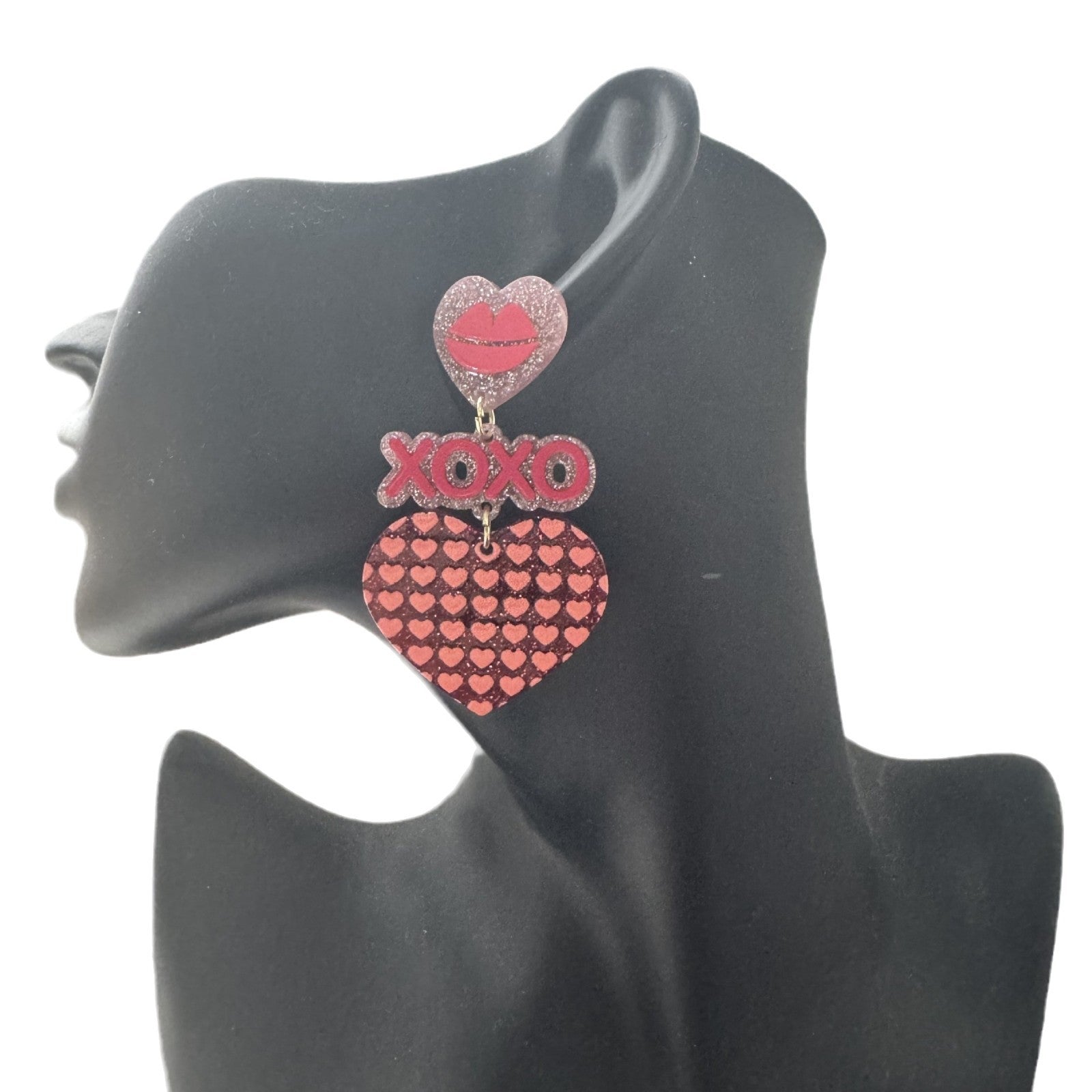 Wholesale Valentine' s Day Love Sparkling Acrylic Earrings