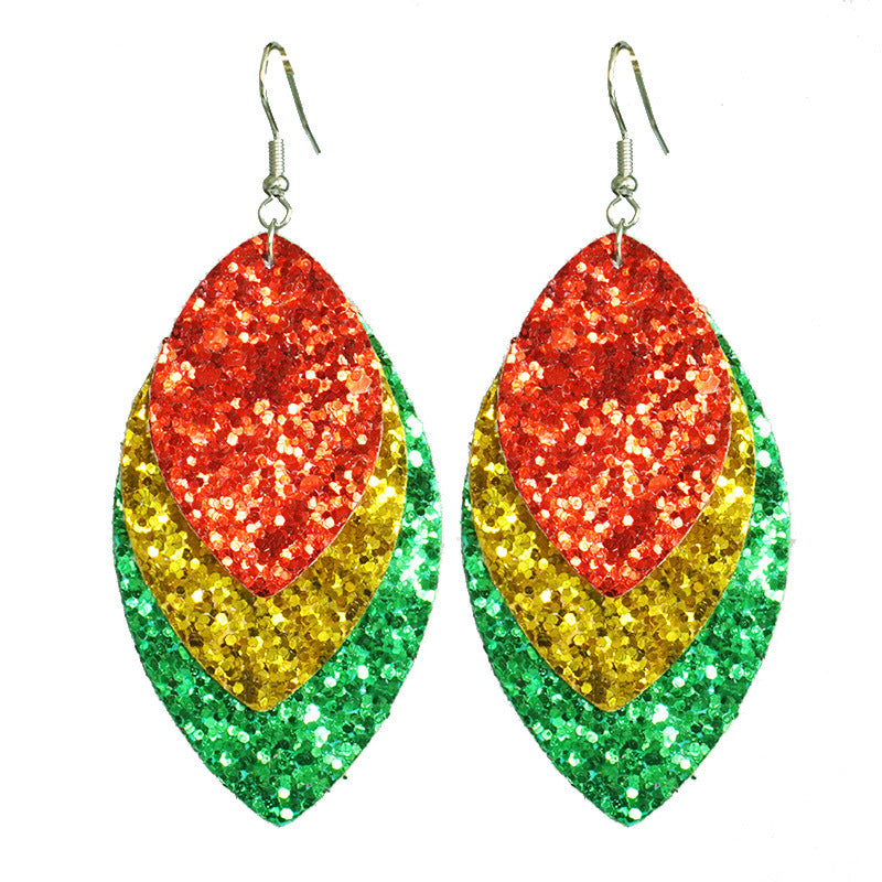 Wholesale Juneteenth Liberation Day Exaggerated Large Earrings