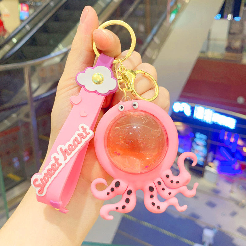 Llavero y llavero de botella de pulpo y botella de pulpo de PVC