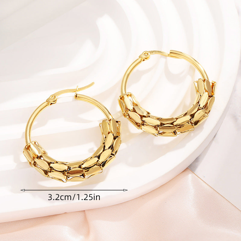 Wholesale gold plated hollow ring earrings