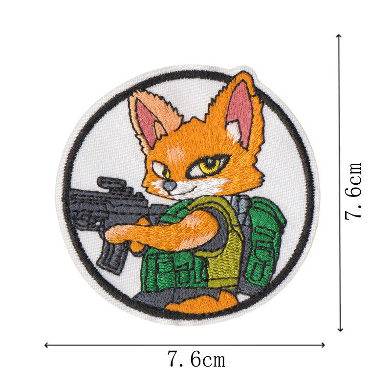 Wholesale Trendy Tactical Fox Embroidered Patches 16 Pieces Jungle Combat Iron On Appliques For Clothing Bags DIY Resale