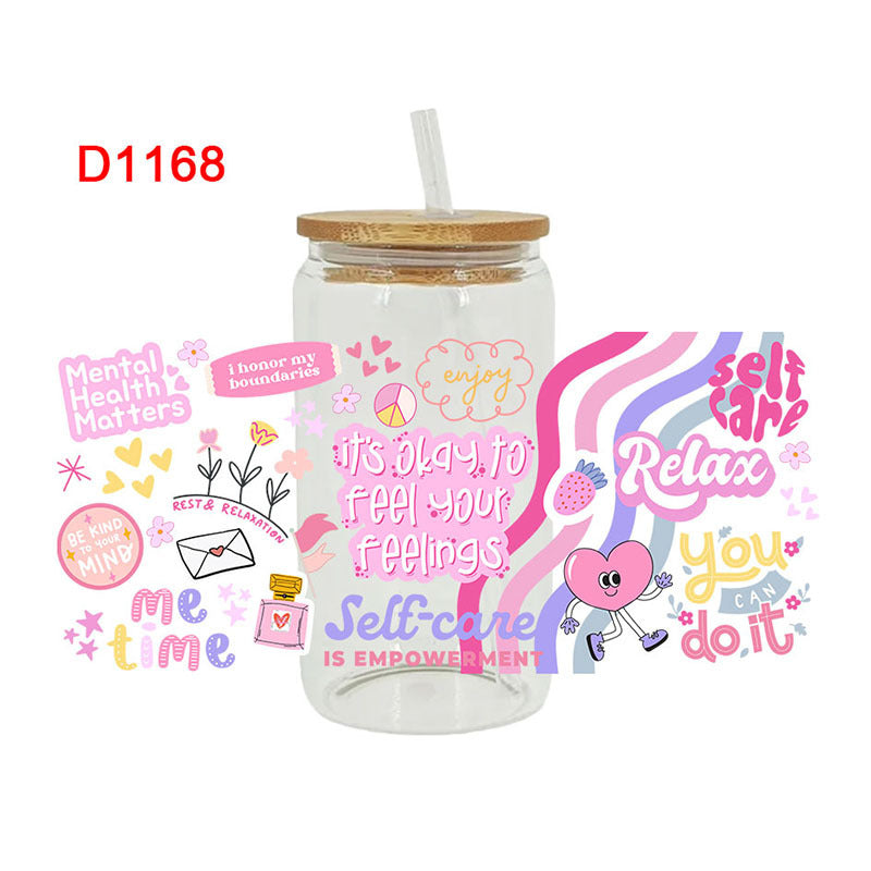 Wholesale Pink Girl Birthday Series 16oz Cup UV DTF Wraps