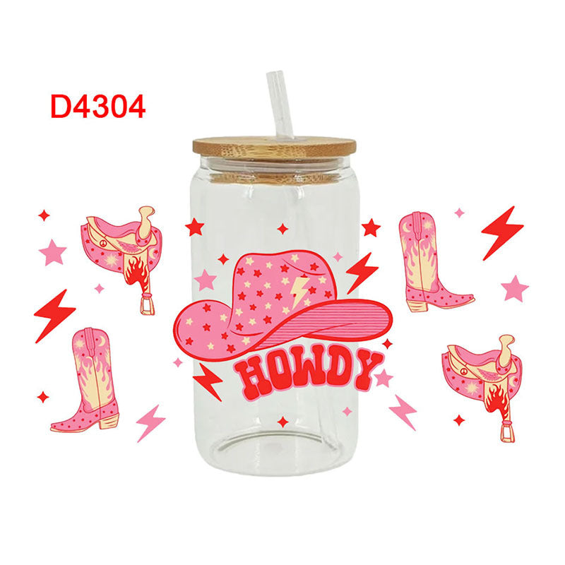 Wholesale UV Transfer Paste Glass C16oz Cup UV DTF Wraps 23cmX11cm