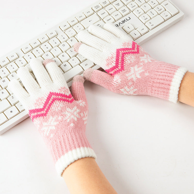 Wholesale Winter Warm and Cold-proof Knitted Touch Screen Gloves