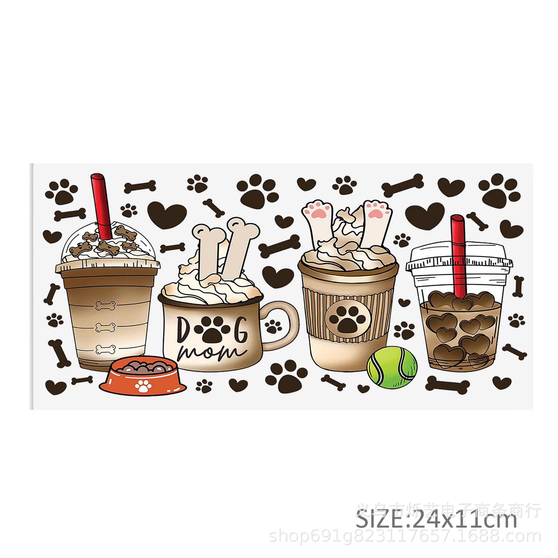 Wholesale Milk tea ice cream beverage series 16oz Cup UV DTF Wraps