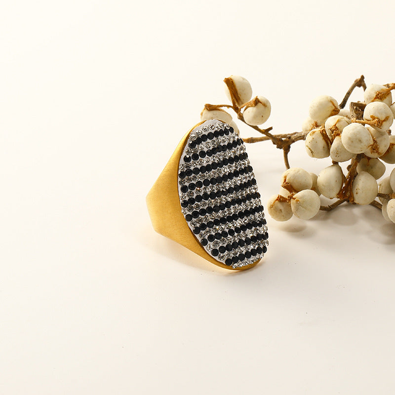 Anillos de titanio de titanio curvo de diamante completo al por mayor anillos de oro