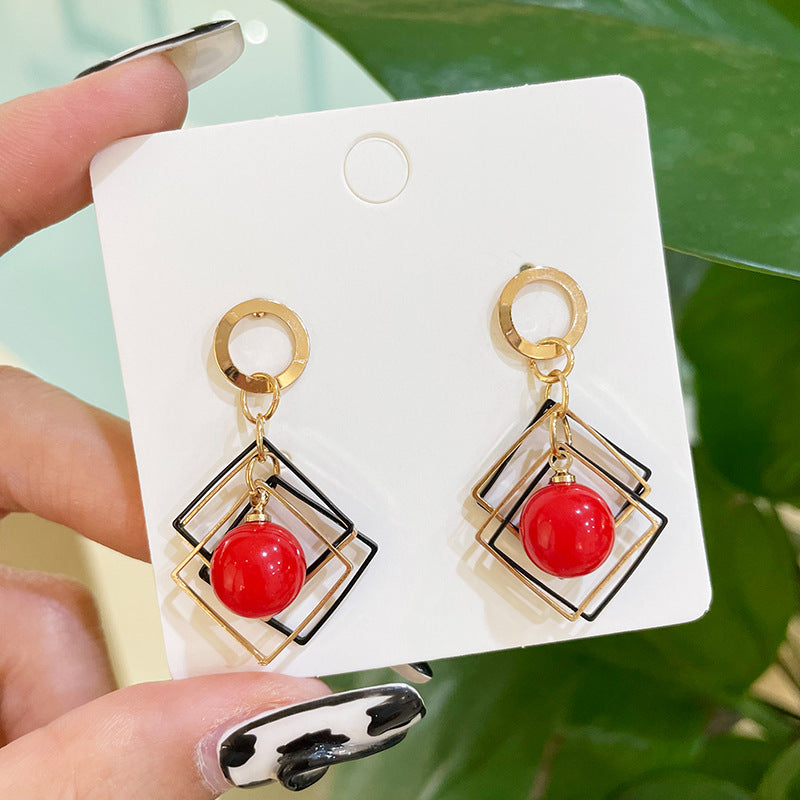 Wholesale Vintage Square Irregular Dream Catcher Pearl Earrings