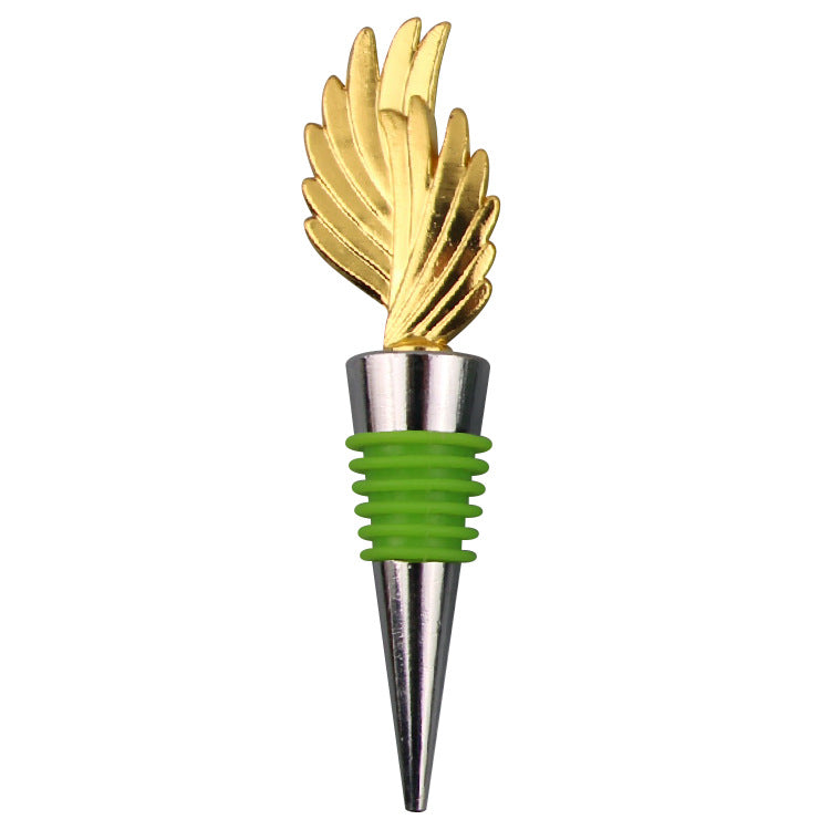 Wholesale DIY Gold Feather Zinc Alloy Red Wine Wine Stopper