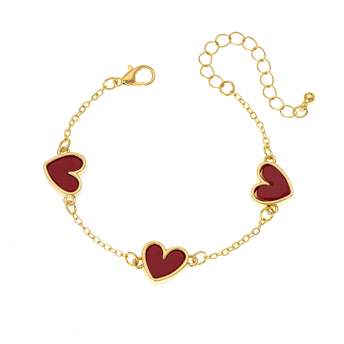 Wholesale 1 Fashion Simple Design Sense Red Metal Phnom Penh Love Cute Peach Heart Lady Bracelet