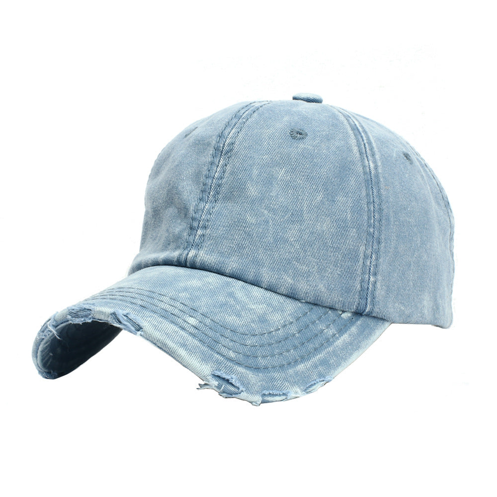 Wholesale Washed Cotton Perforated Denim Cotton Baseball Cap