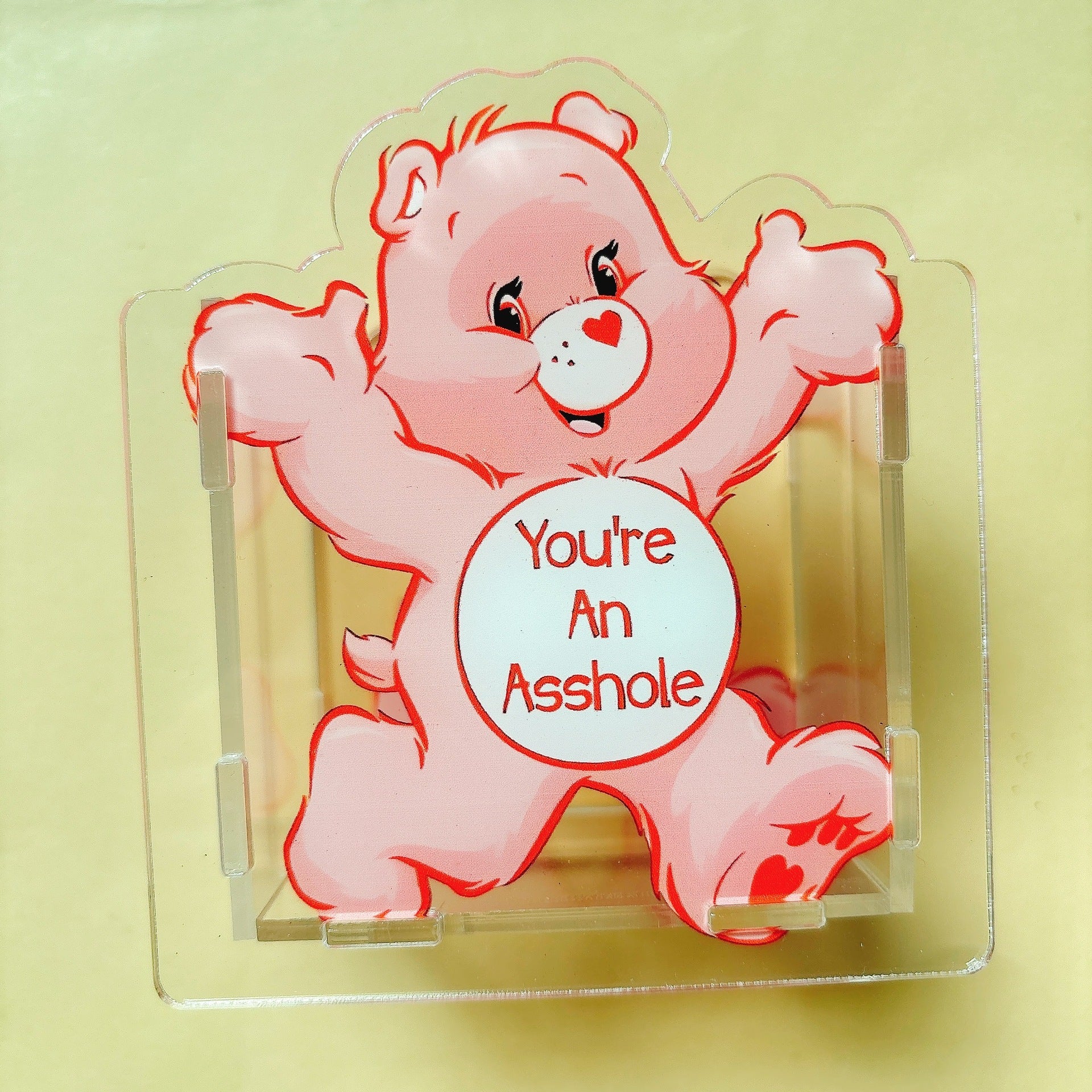 Wholesale Bear Acrylic Pen Stationery Box Creative Cosmetic Pen Storage 10cm