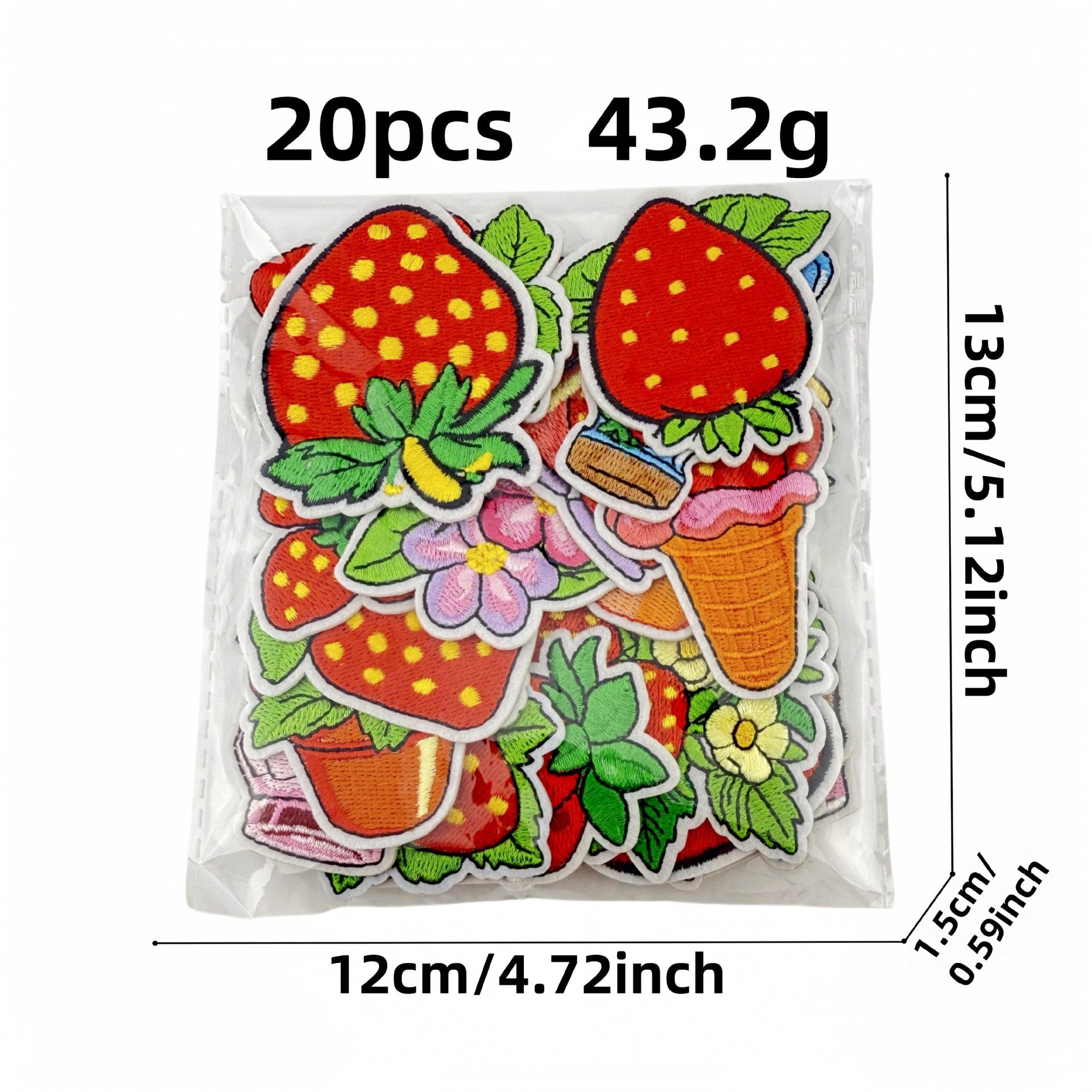 Wholesale Cartoon Strawberry Embroidery Cloth Patch  Embroidery Patch Accessories