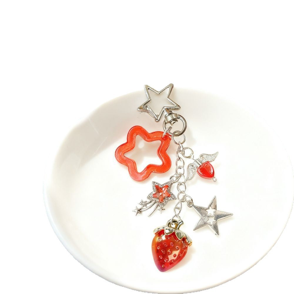 Wholesale Diamond-studded shooting star keychain