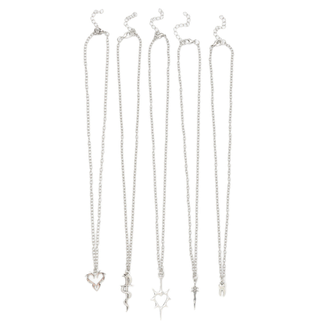 Wholesale Punk Snake Entangled Sword Retro Dark Silver Necklace