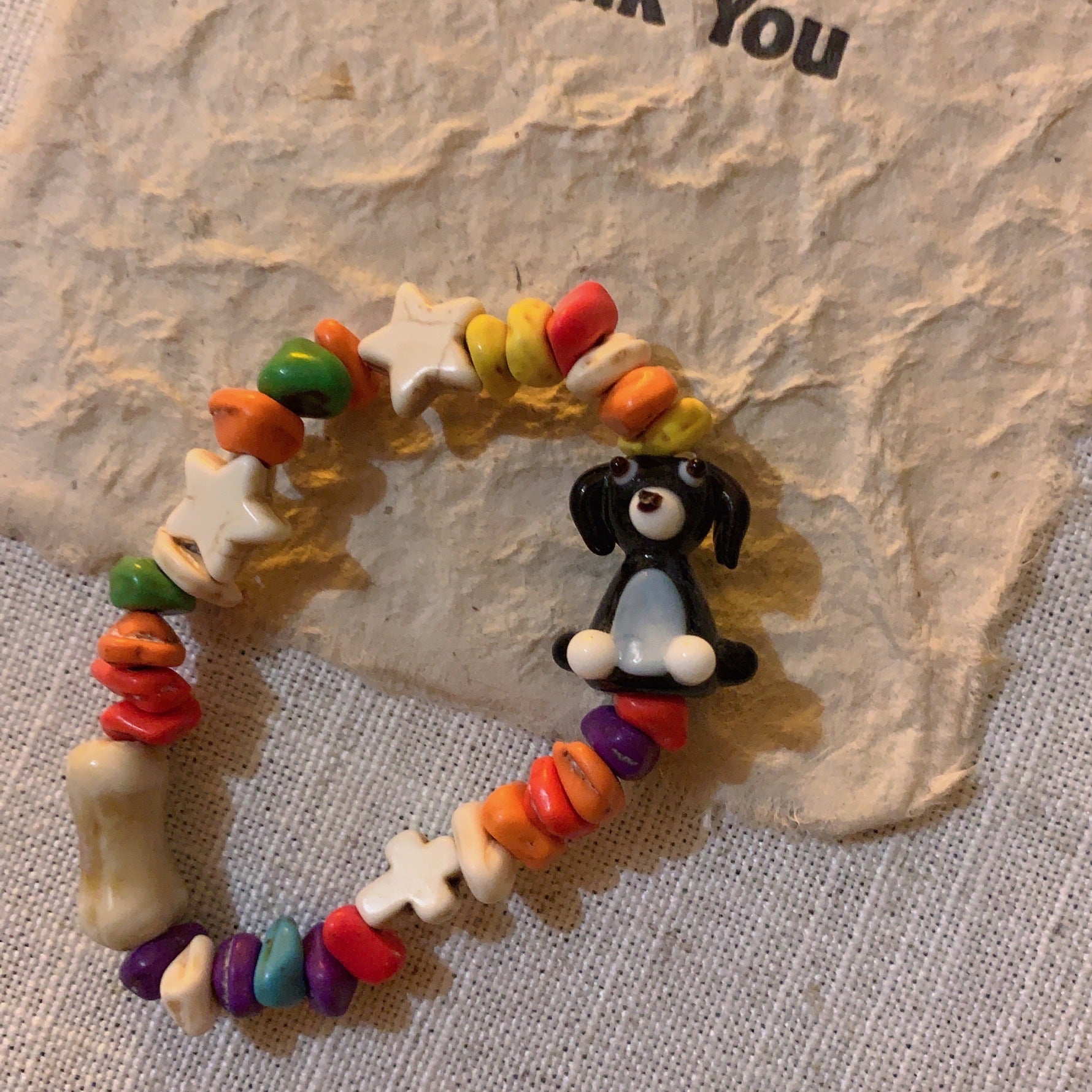 Wholesale Bears and Dogs Colorful Beaded Coloured Glaze Bracelet