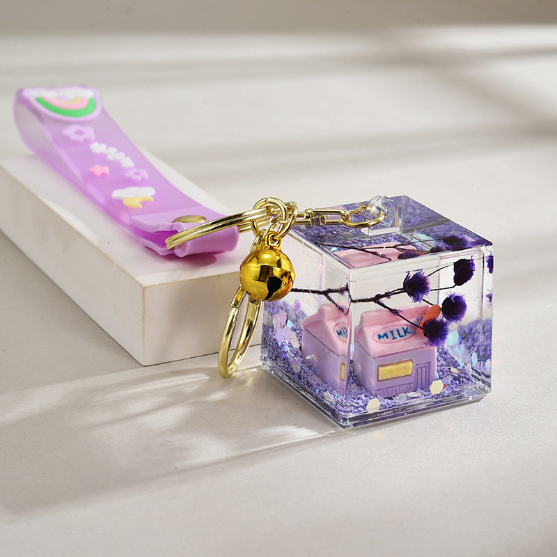 Wholesale Acrylic Cute Oil-Filled Qixi Festival Couple Keychain
