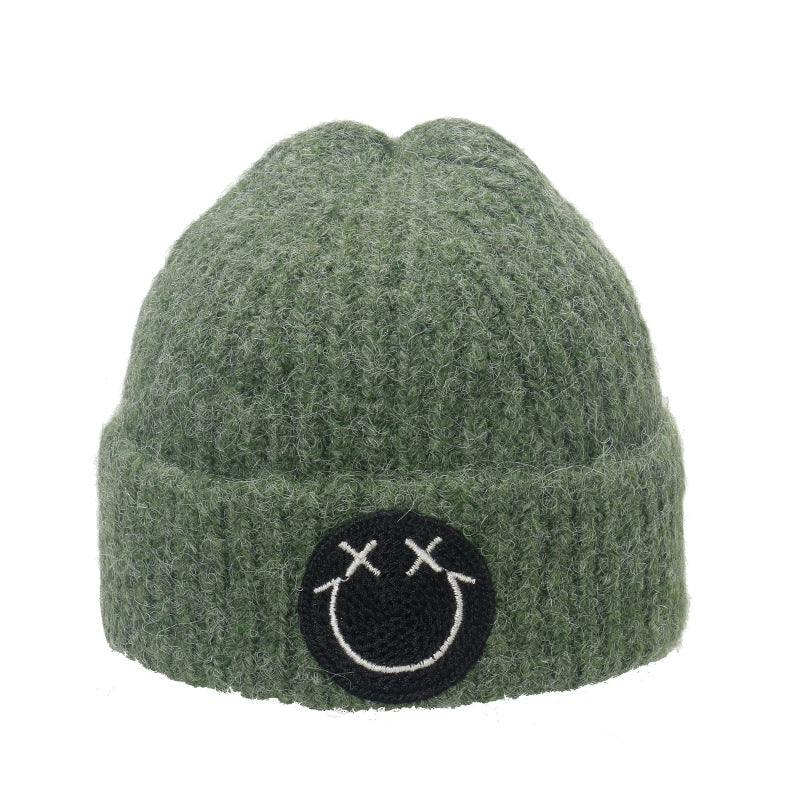 Wholesale Autumn and Winter Smiley Knitted Acrylic Beanie