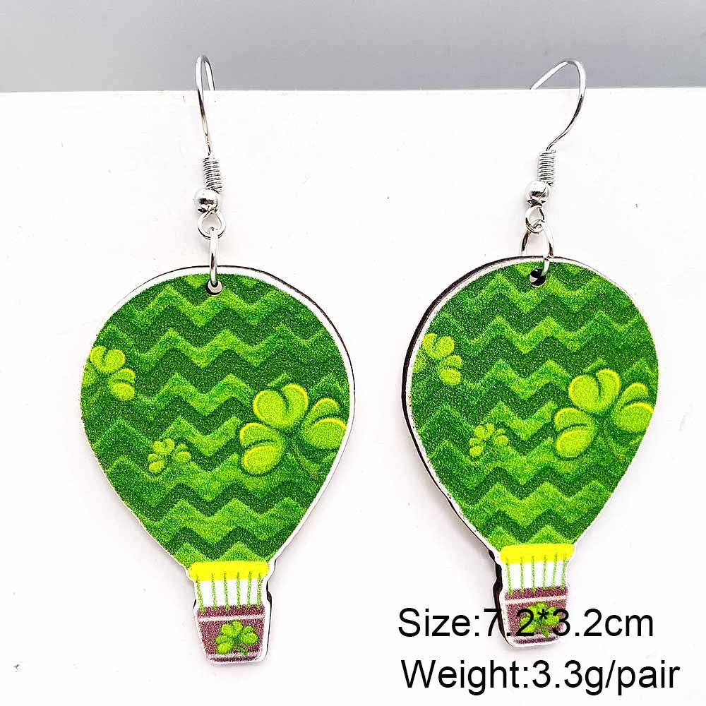Wholesale St. Patrick's Day Irish Clover Penguin Owl Wooden Earrings
