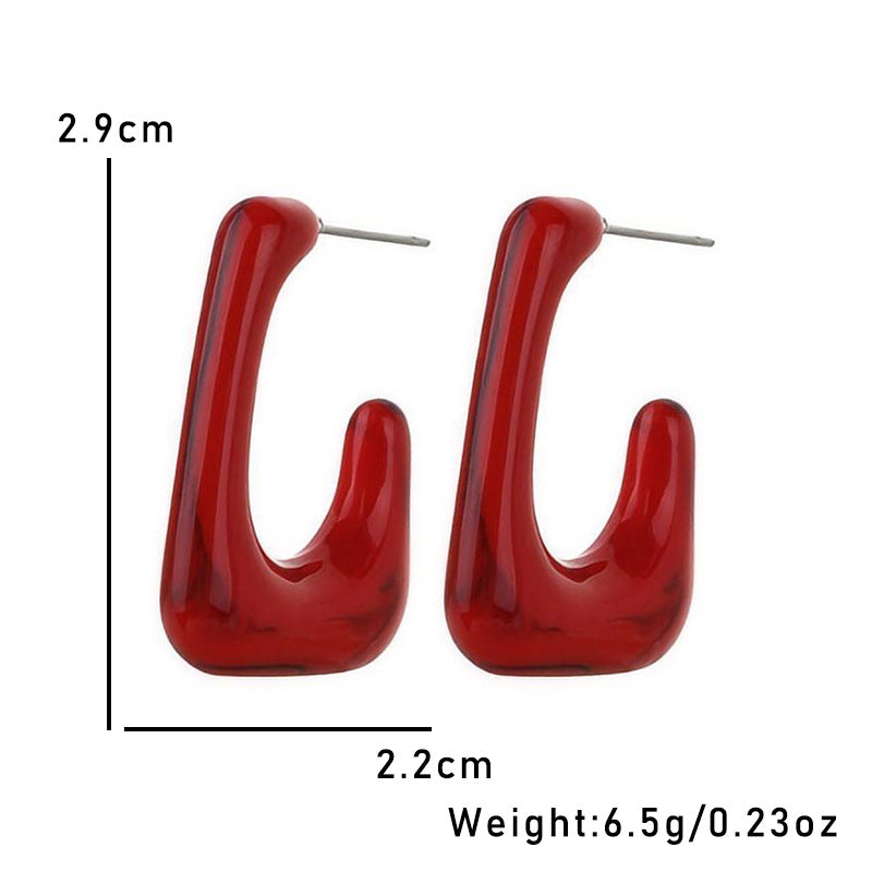 Wholesale Christmas Earrings Vintage Burgundy Acrylic Earrings