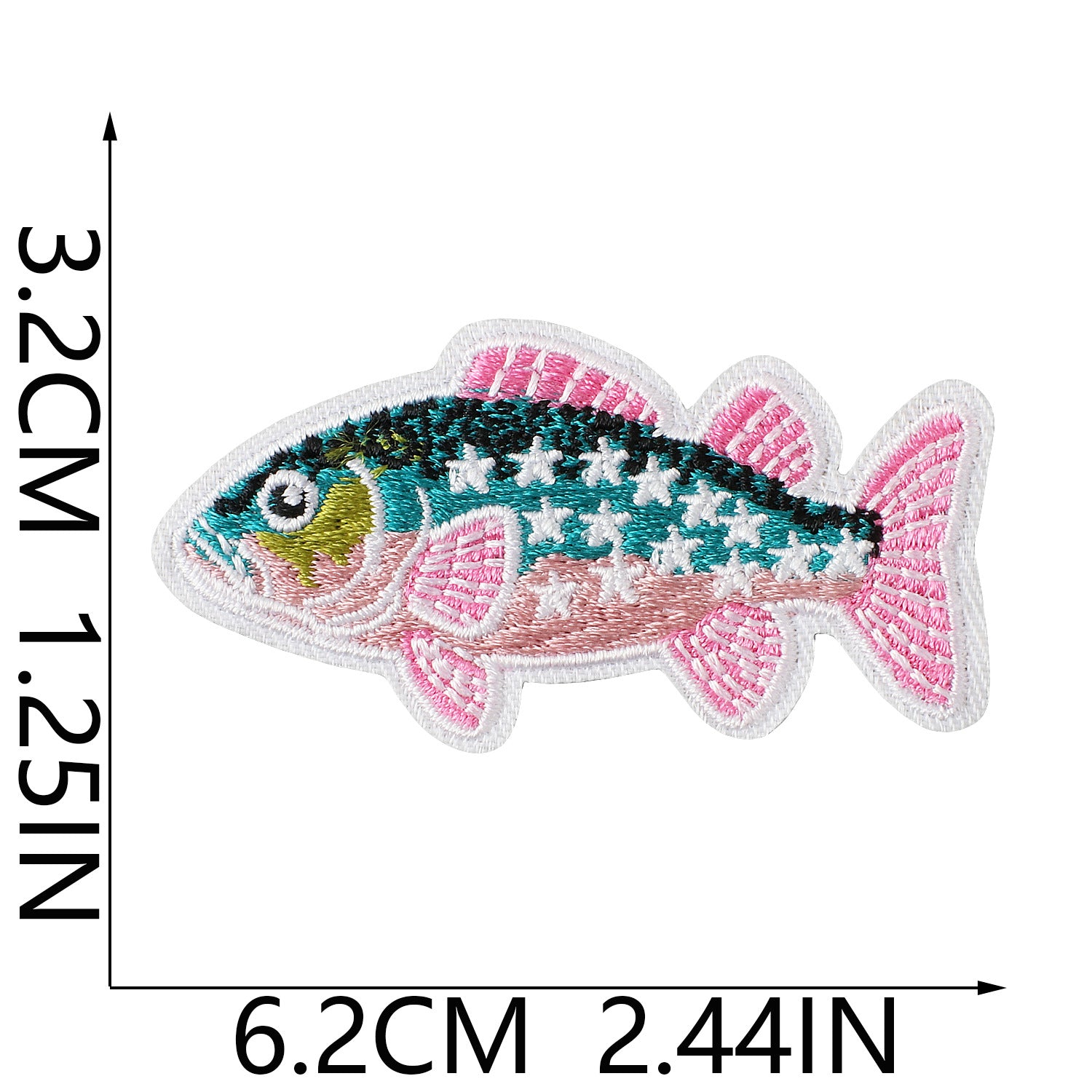 Wholesale Fishing Themed Embroidered Iron On Patch Polyester Thread DIY Patch For Outdoor Clothing Bags And Hats