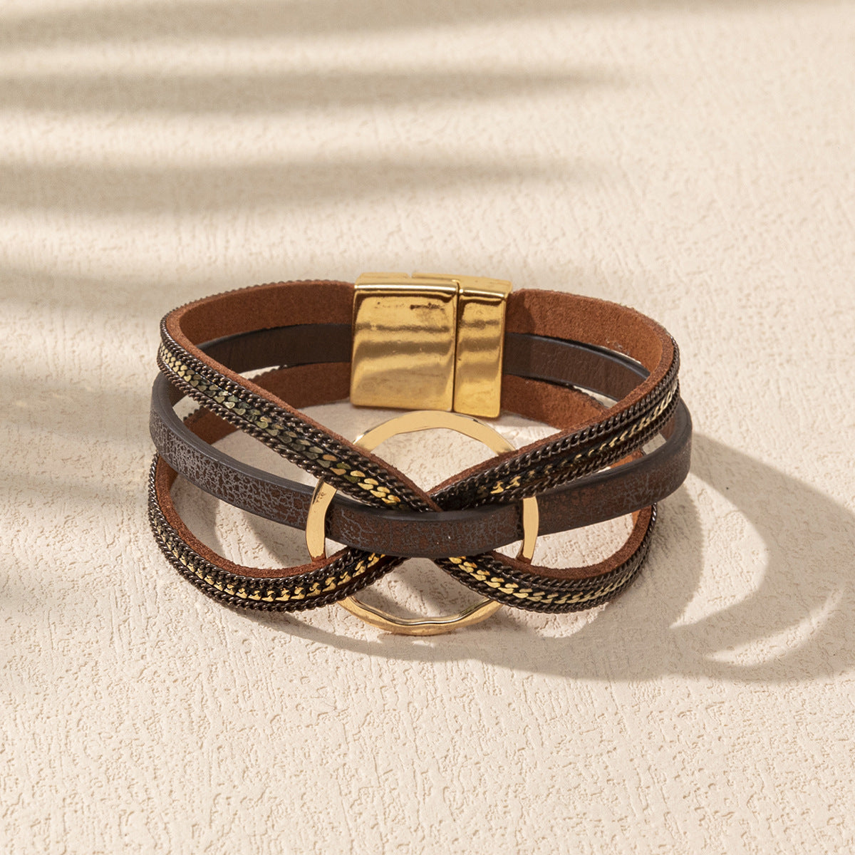 Wholesale Bohemian Magnetic Buckle  Layered Bracelet Set