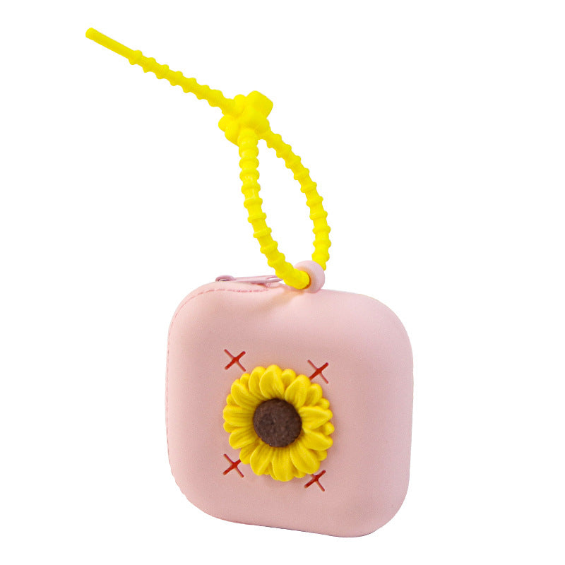 Wholesale Silicone Mini Cute Hole Portable DIY Portable Storage Coin Earphone Bag