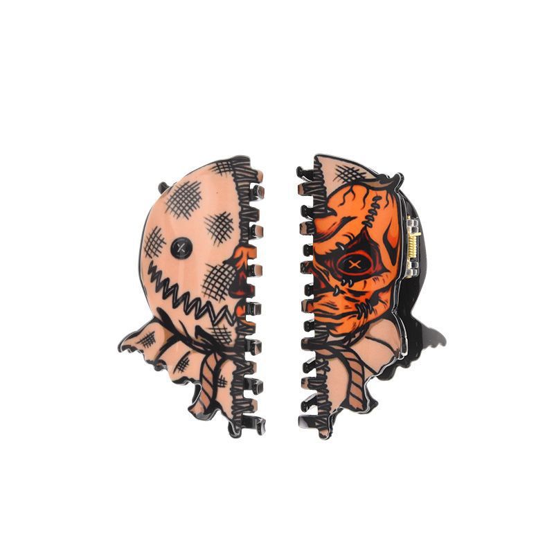 Wholesale  y Face Shark Clip Orange Acrylic Hair Gripper For Women Updo Party Hair Accessory Chic Boutique Resale