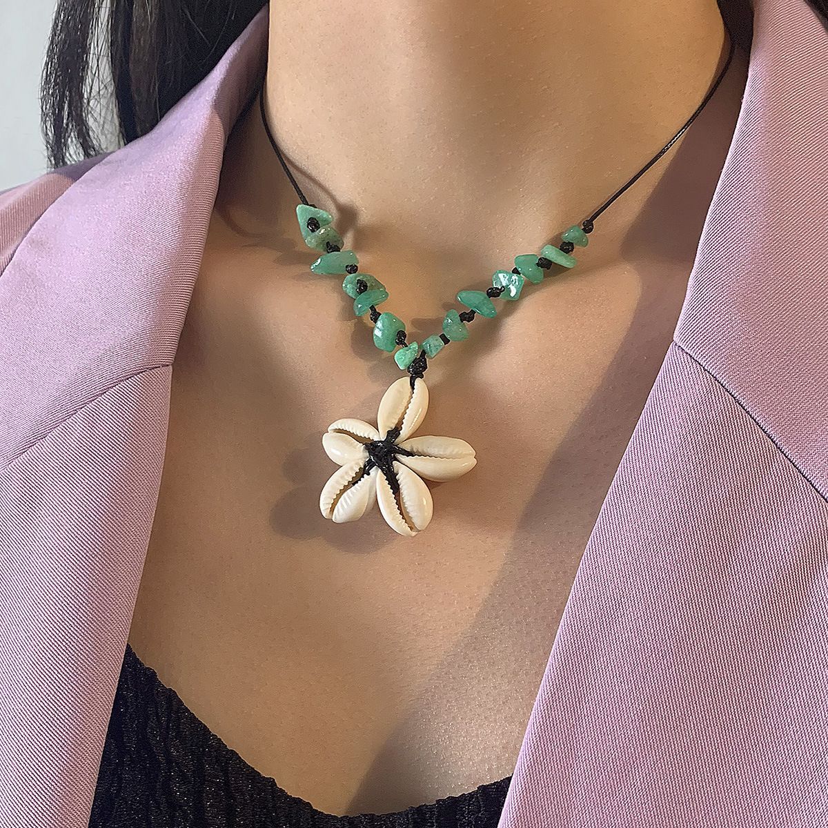 Wholesale Starfish Pendant Necklace Beach Style  Chain Jewelry