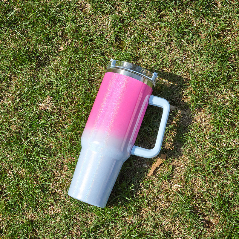 Wholesale 40oz Car Cup Stainless Steel Insulated Car Water Cup Rainbow Paint Ice Bullies Cup