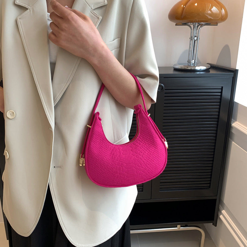 Wholesale Solid Color Plaid Underarm Shoulder Bag Handbag