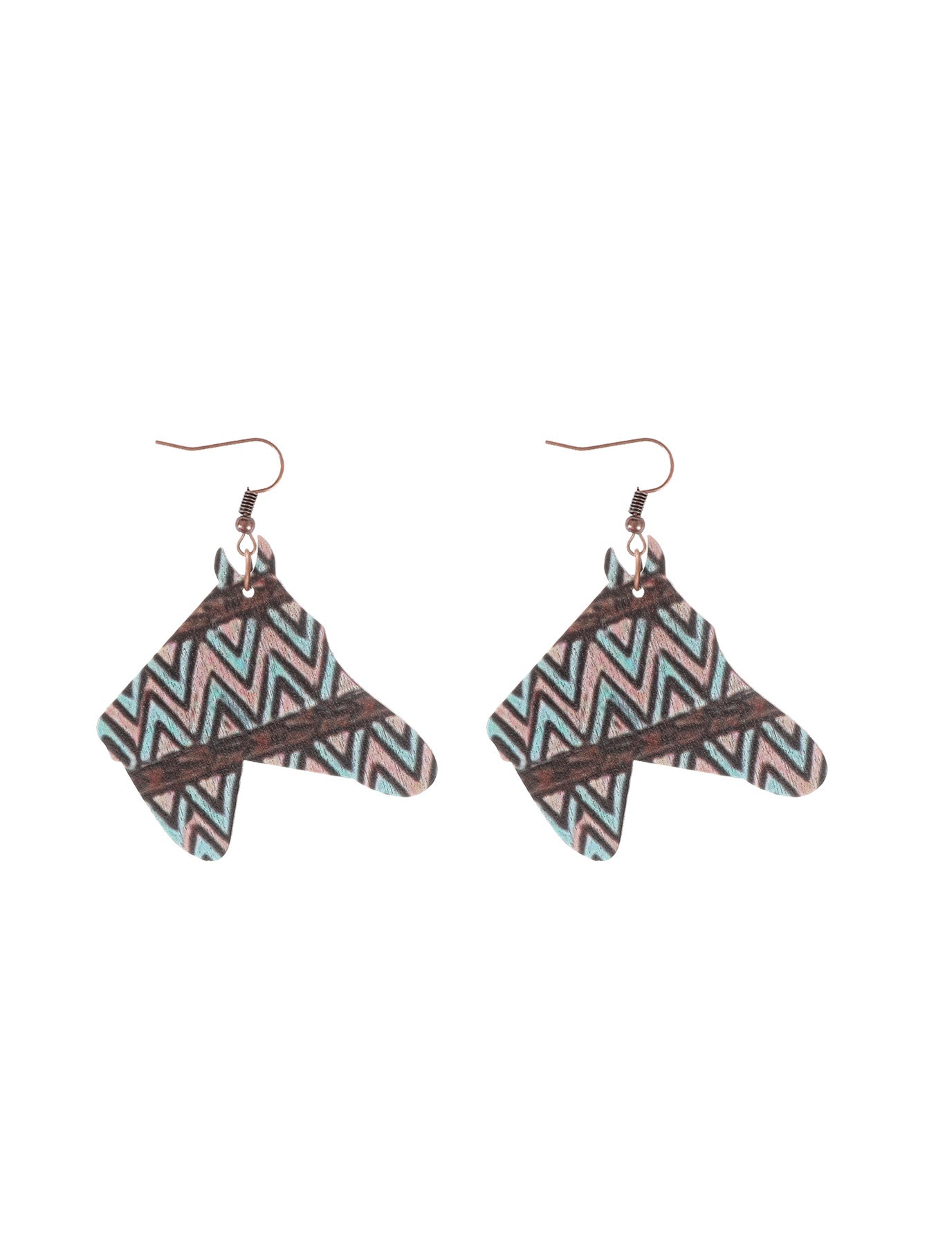 Wholesale cactus sheep head pattern irregular shape wooden earrings