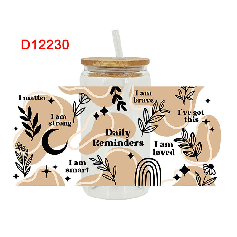 Wholesale Black Girl butterfly 16oz Cup UV DTF Wraps