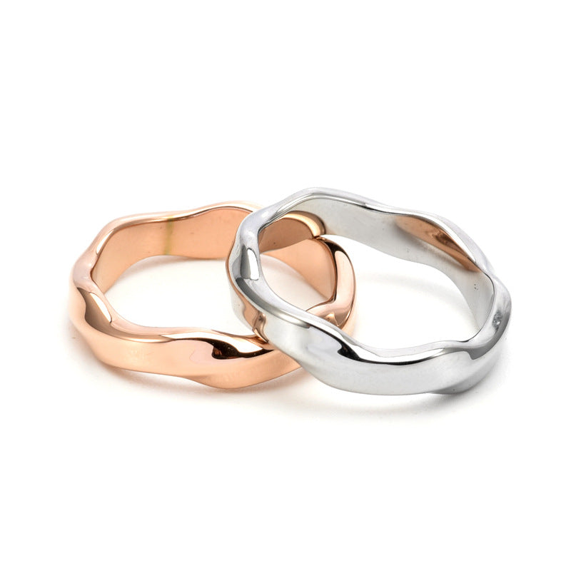 Wholesale Titanium Steel Couple Moebius Ring