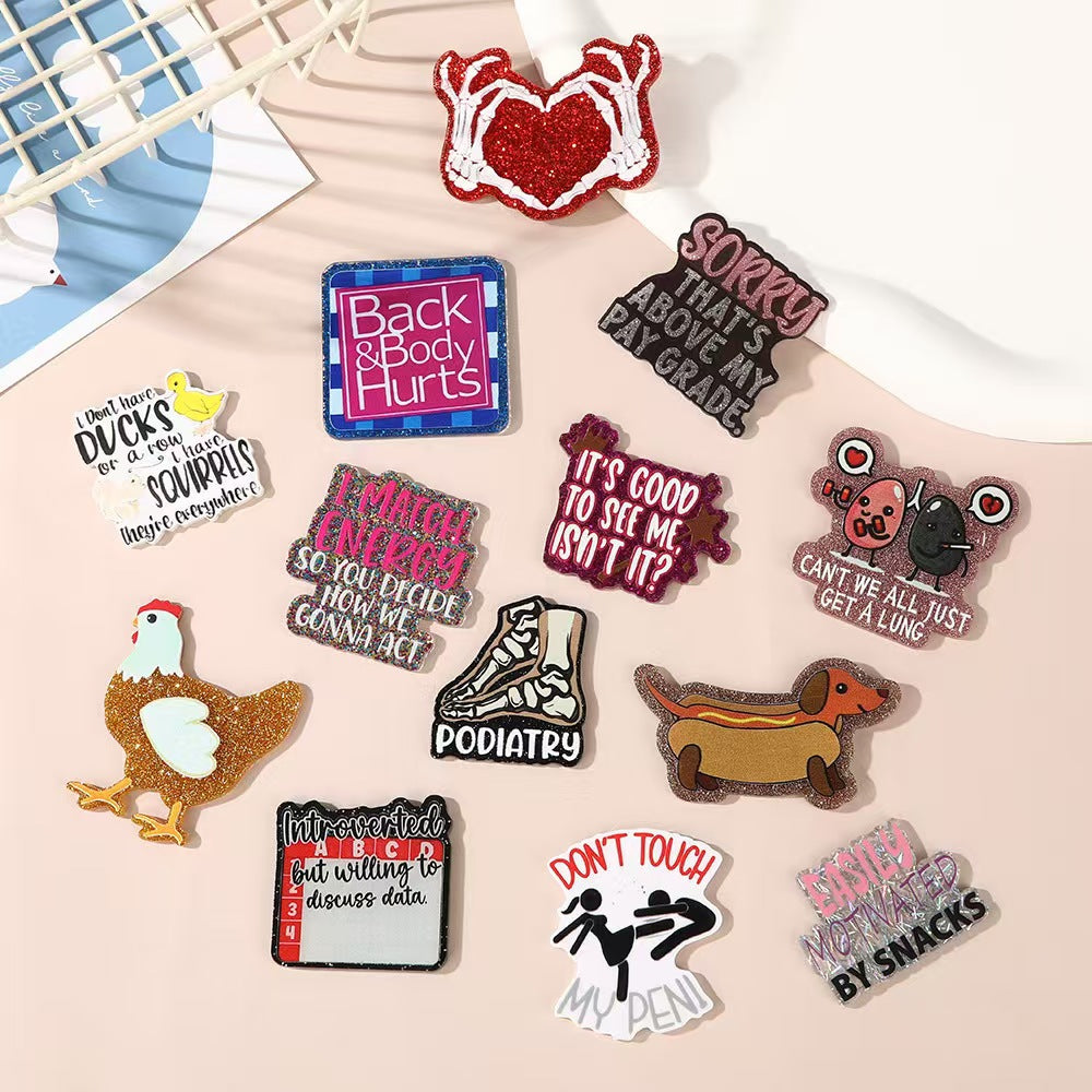 Wholesale 10pcs Cartoon letters Acrylic Flatback