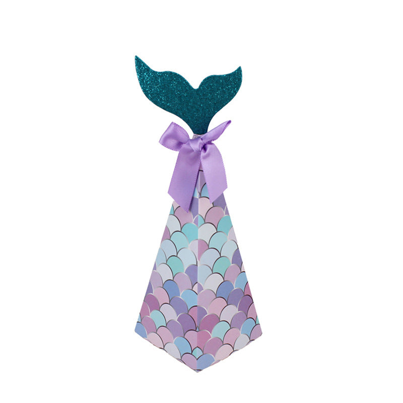 Wholesale of 10pcs/pack Mermaid Birthday Party Paper Candy Boxes