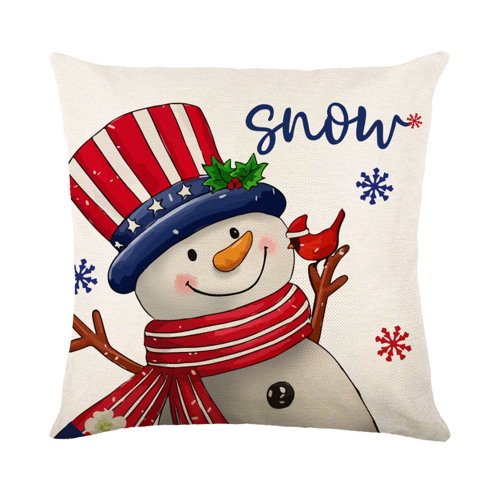 Wholesale Simple Christmas Throw Pillow Cover Letter Decoration Cushion Linen Printing Waist Cushion