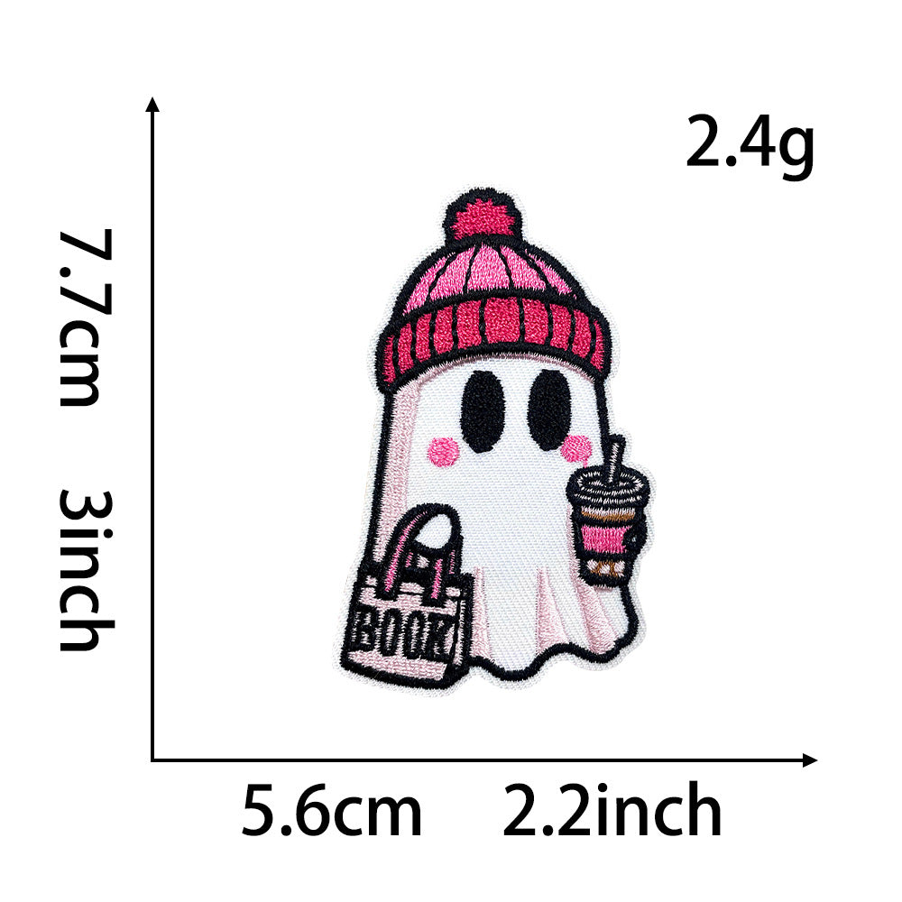 Wholesale  Embroidered Sequin Patches Ghost Witch Pumpkin Skull Haunted House Designs DIY Fashion Accessory For Coats And Clothing