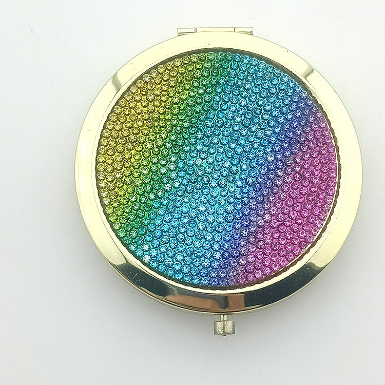Wholesale Folding Pearl Diamond Makeup Aluminum Mirror