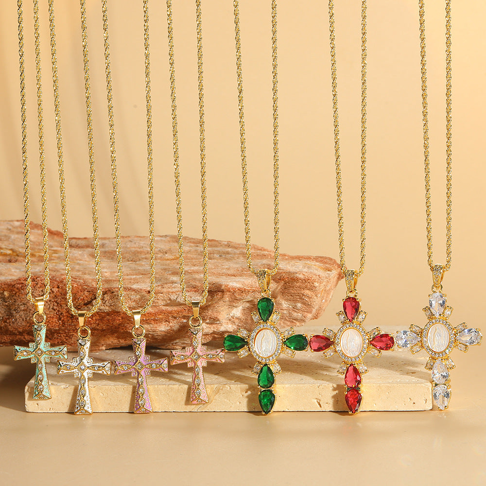 Wholesale Cross Pendant Clavicle Chain Vintage Necklace