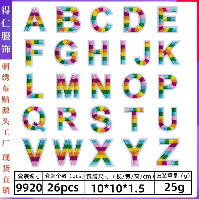 Wholesale A-Z alphabet embroidery patch