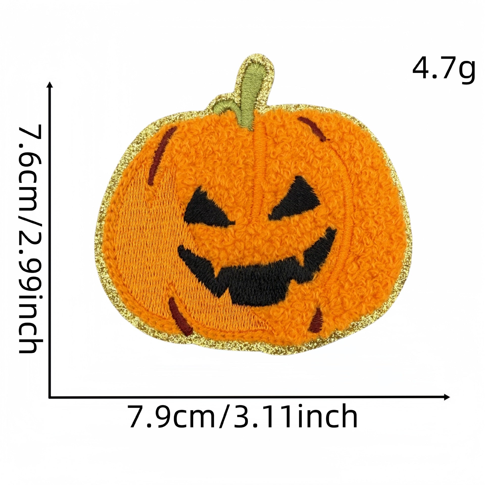 Wholesale  Gold-edged Pumpkin Embroidered Ghost Patch
