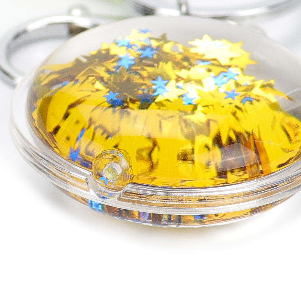Wholesale Acrylic Oil-infused Liquid Quicksand Sequin Keychain