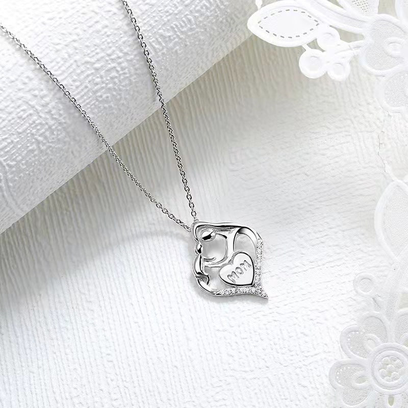 Wholesale Mother-Child Pendant Mother' s Day Gift Heart-Shaped Necklace