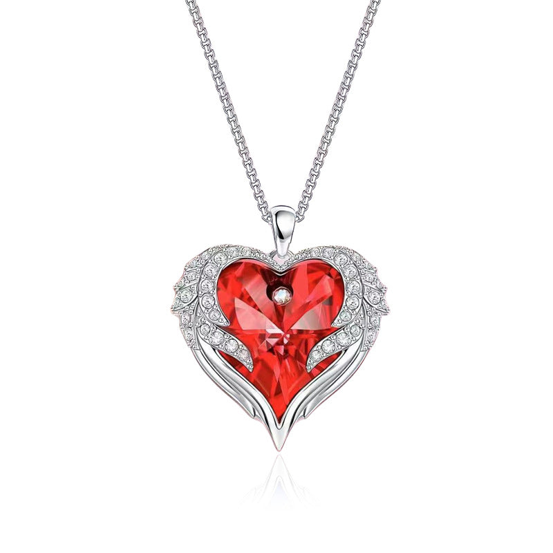 Wholesale Ocean Heart necklace heart-shaped diamond-studded pendant