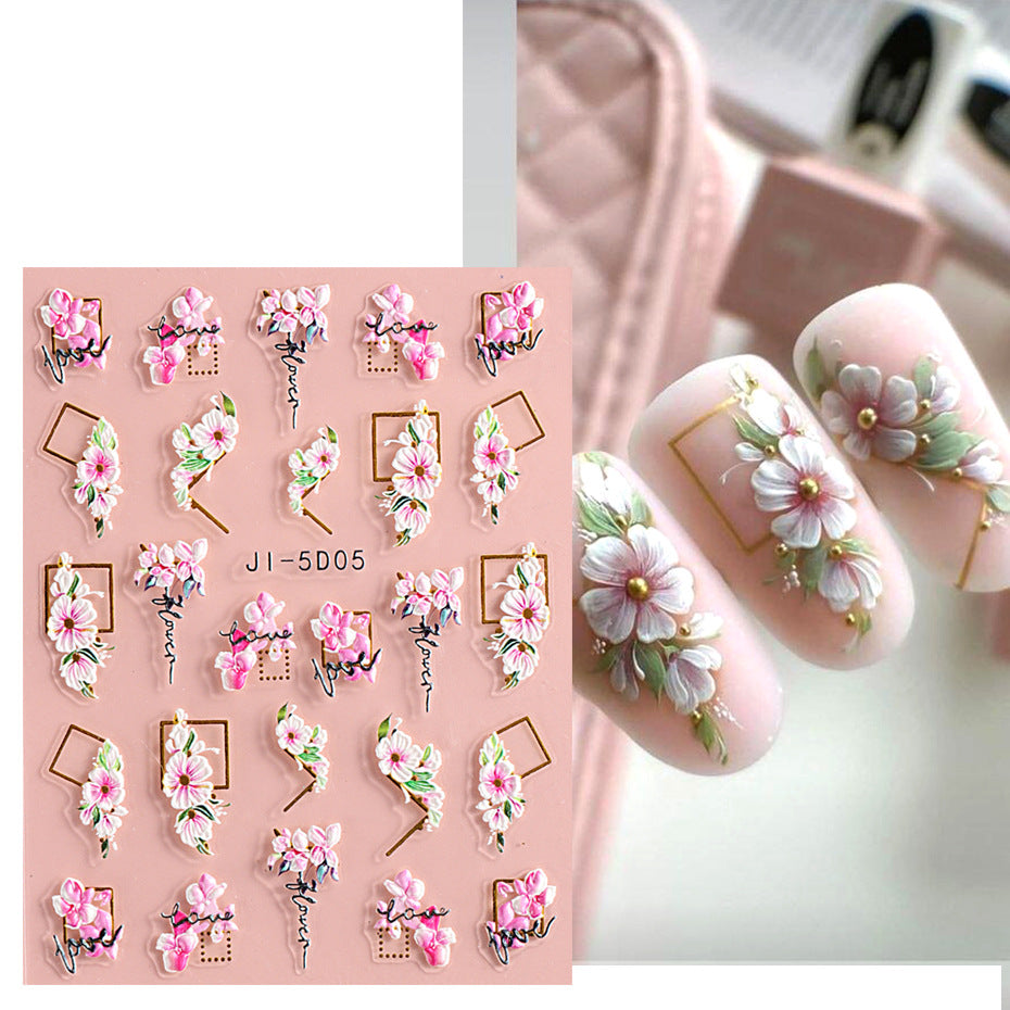 Wholesale 3pcs 5D nail art stickers